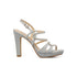 Sandali gioiello color argento effetto glitterato con tacco 9 cm Lora Ferres, Donna, SKU w042000144, Immagine 0